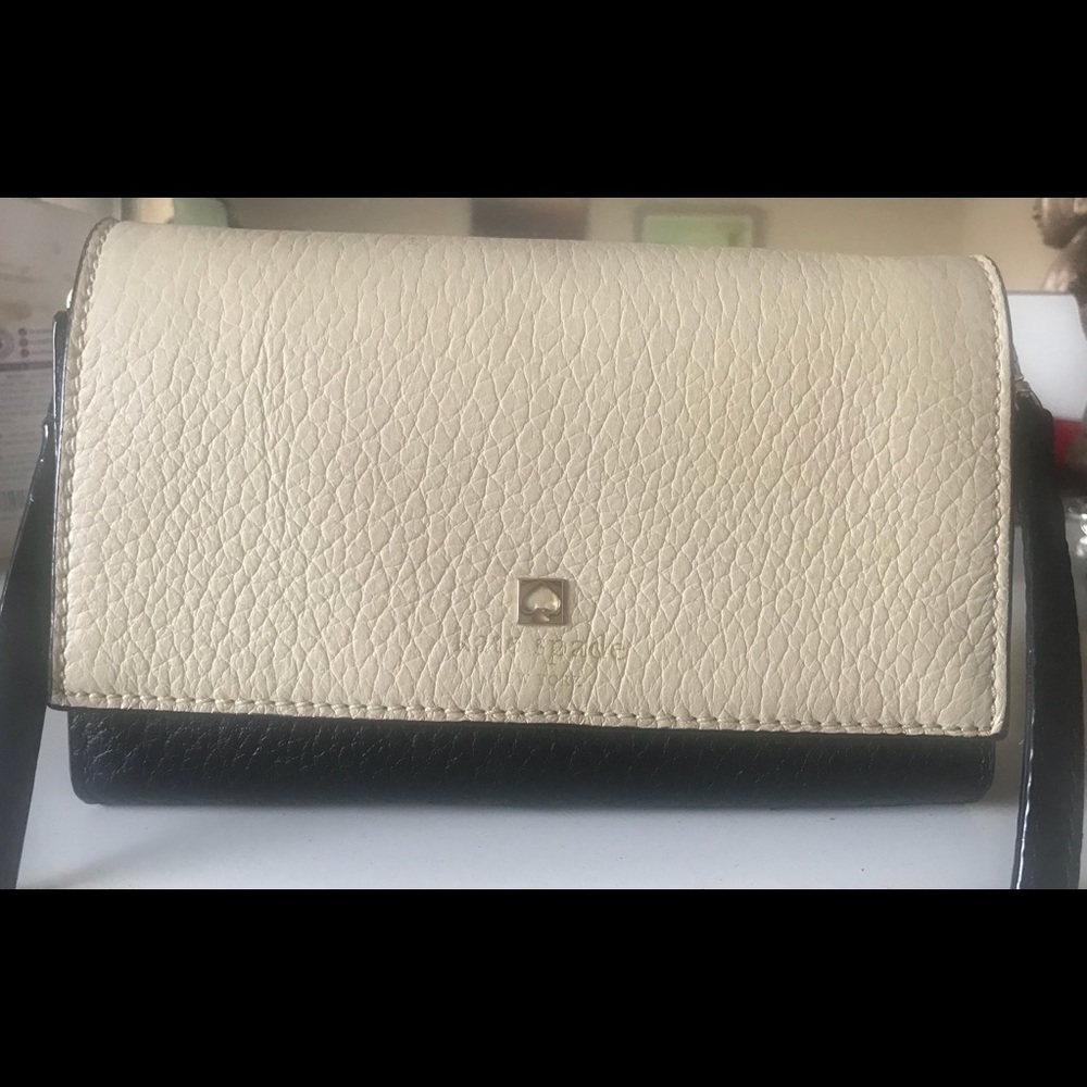 Kate Spade tan & black cross body/shoulder purse